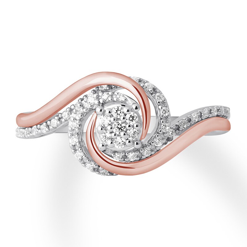 Main Image 1 of Diamond Promise Ring 1/5 carat tw Round 10K Two-Tone Gold