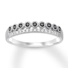 Thumbnail Image 1 of Black & White Diamond Anniversary Ring 1/4 ct tw 10K White Gold