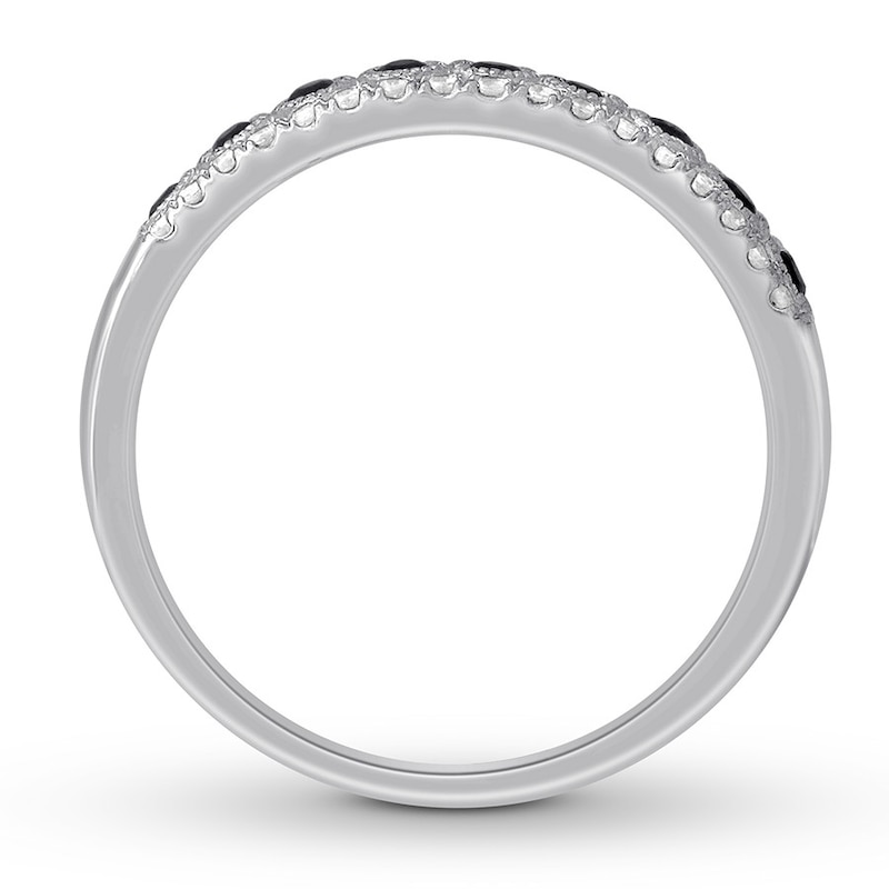 Main Image 2 of Black & White Diamond Anniversary Ring 1/4 ct tw 10K White Gold
