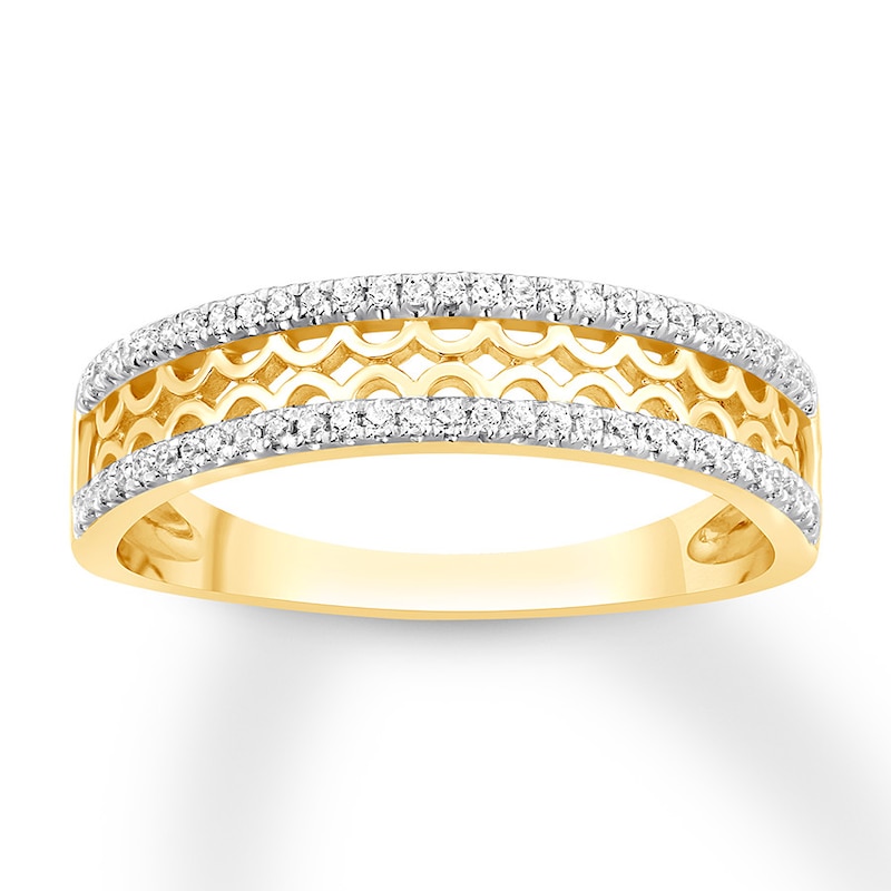Diamond Anniversary Ring 1/6 carat tw Round 10K Yellow Gold