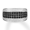 Thumbnail Image 0 of Black & White Diamond Men's Ring 1-1/2 ct tw 10K White Gold