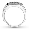 Thumbnail Image 1 of Black & White Diamond Men's Ring 1-1/2 ct tw 10K White Gold