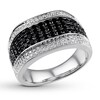 Thumbnail Image 3 of Black & White Diamond Men's Ring 1-1/2 ct tw 10K White Gold
