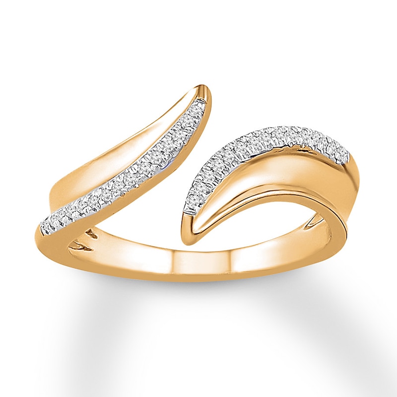 Diamond Deconstructed Ring 1/10 ct tw Round 10K Yellow Gold with 360