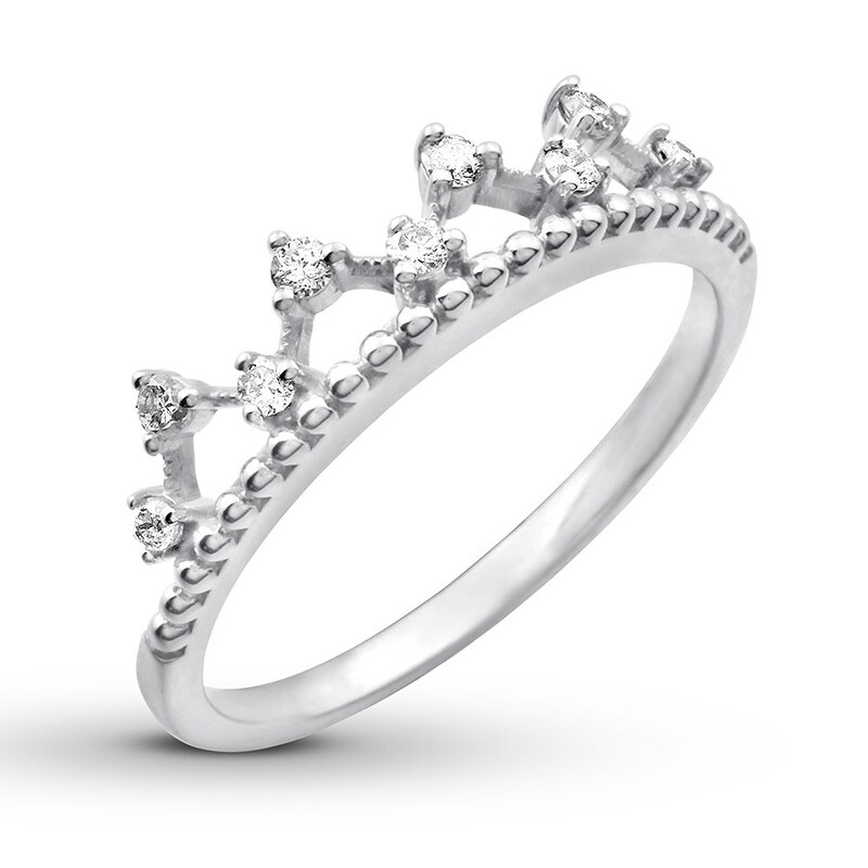 Diamond Tiara Ring 1/6 ct tw Round 10K White Gold