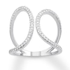 Thumbnail Image 0 of Diamond Loop Ring 3/8 carat tw Round 10K White Gold