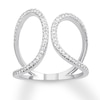 Thumbnail Image 1 of Diamond Loop Ring 3/8 carat tw Round 10K White Gold