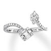 Thumbnail Image 0 of Diamond Ring 3/8 carat tw Round/Baguette 14K White Gold