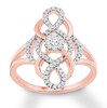 Thumbnail Image 1 of Diamond Knot Ring 1/3 carat tw Round 10K Rose Gold