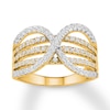 Thumbnail Image 0 of Diamond Wave Ring 5/8 carat tw Round 14K Yellow Gold
