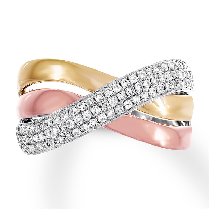 Main Image 1 of Diamond Ring 3/8 ct tw 14K Tri-Color Gold