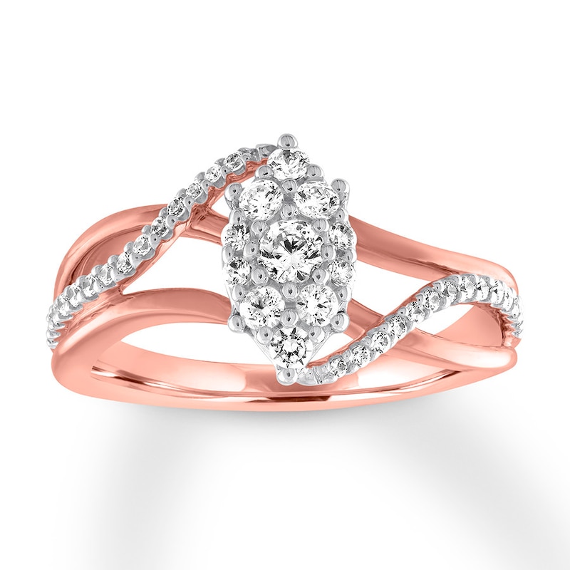 Diamond Ring Round 1/2 carat tw 14K Rose Gold