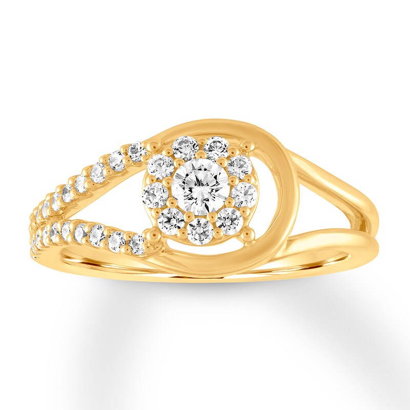 Diamond Ring 1/2 carat tw Round 14K Yellow Gold