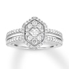 Thumbnail Image 0 of Diamond Ring 3/4 carat tw Princess/Round 14K White Gold