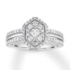 Thumbnail Image 0 of Diamond Ring 3/4 carat tw Princess/Round 14K White Gold