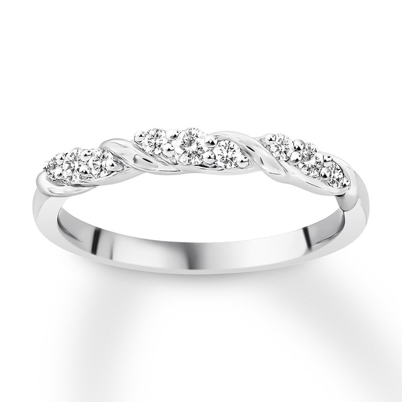 Main Image 1 of Diamond Anniversary Ring 1/4 carat tw 10K White Gold