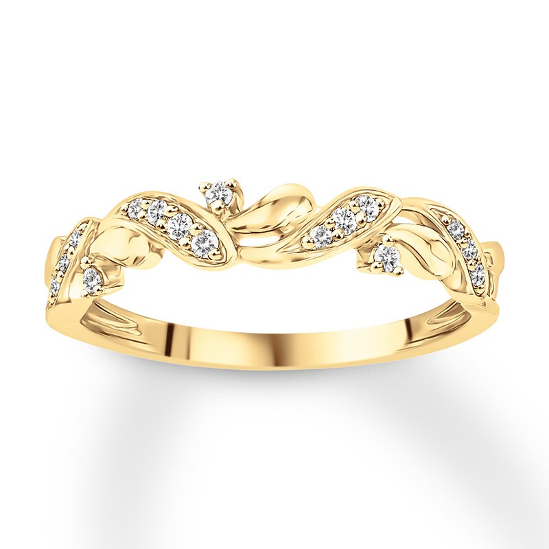 Main Image 1 of Diamond Anniversary Ring 1/10 ct tw Round 10K Yellow Gold