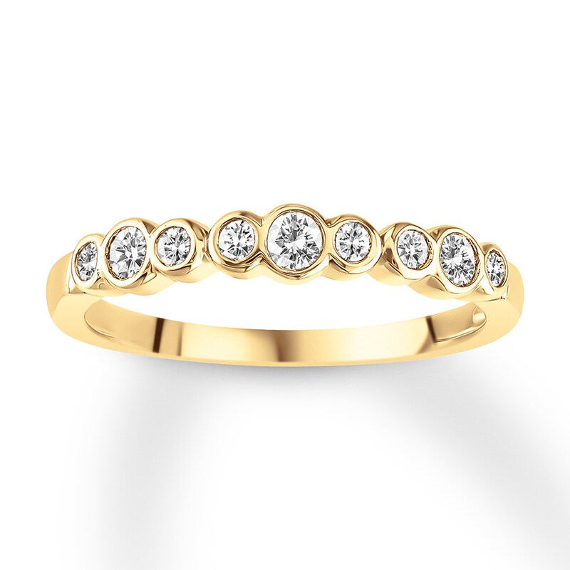 Diamond Anniversary Ring 1/4 ct tw Bezel-set 10K Yellow Gold