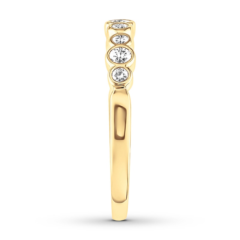 Diamond Anniversary Ring 1/4 ct tw Bezel-set 10K Yellow Gold