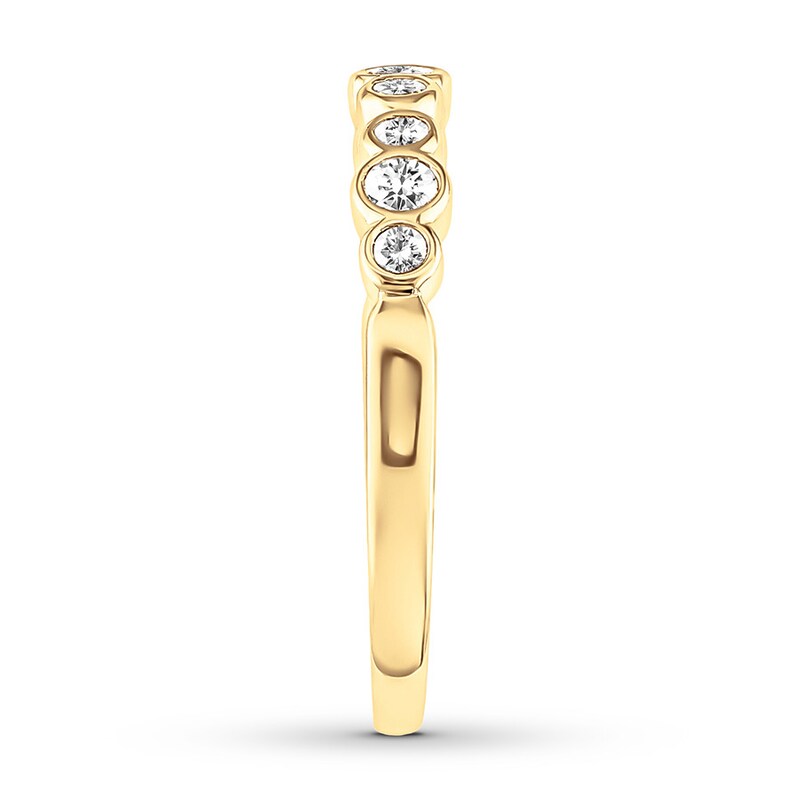 Diamond Anniversary Ring 1/4 ct tw Bezel-set 10K Yellow Gold