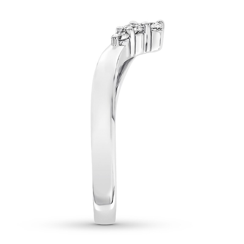 Main Image 3 of Diamond Contour Ring 1/4 carat tw Round-cut 14K White Gold