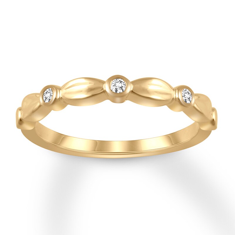 Diamond Anniversary Ring 1/20 ct tw Bezel-set 10K Yellow Gold