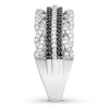Thumbnail Image 3 of Black & White Diamond Anniversary Ring 1/2 ct tw 10K White Gold