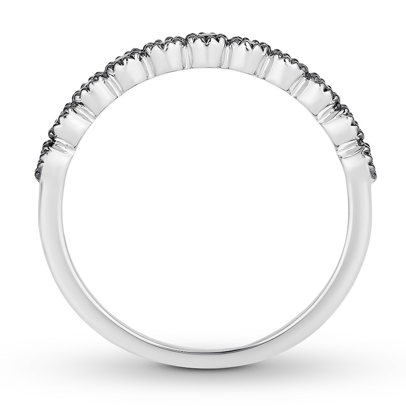 Black Diamond Anniversary Ring 1/5 ct tw 10K White Gold