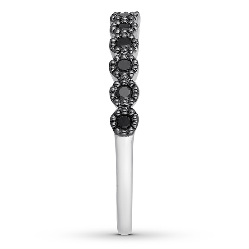 Main Image 3 of Black Diamond Anniversary Ring 1/5 ct tw 10K White Gold
