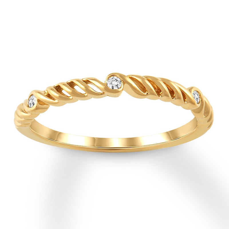 Diamond Anniversary Ring 1/20 ct tw Round 10K Yellow Gold