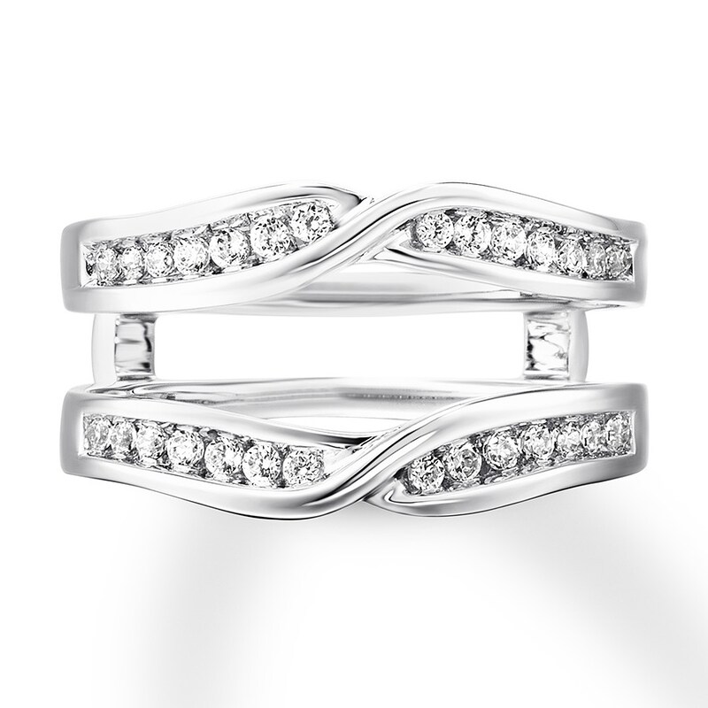 Diamond Enhancer Ring 1/3 carat tw Round-cut 14K White Gold