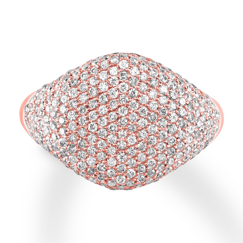 House of Virtruve Diamond Dome Ring 1 ct tw Round 14K Rose Gold