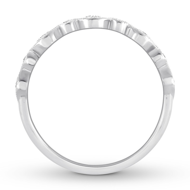 Diamond Anniversary Ring 1/10 ct tw Bezel-set 10K White Gold