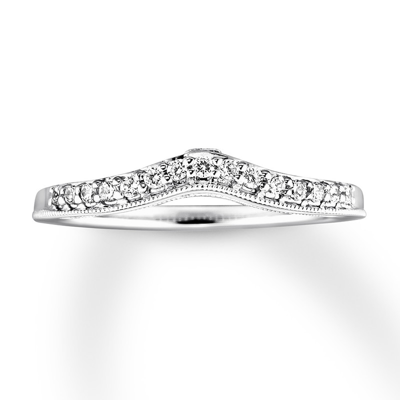 Main Image 1 of Diamond Contour Ring 1/6 carat tw Round 14K White Gold