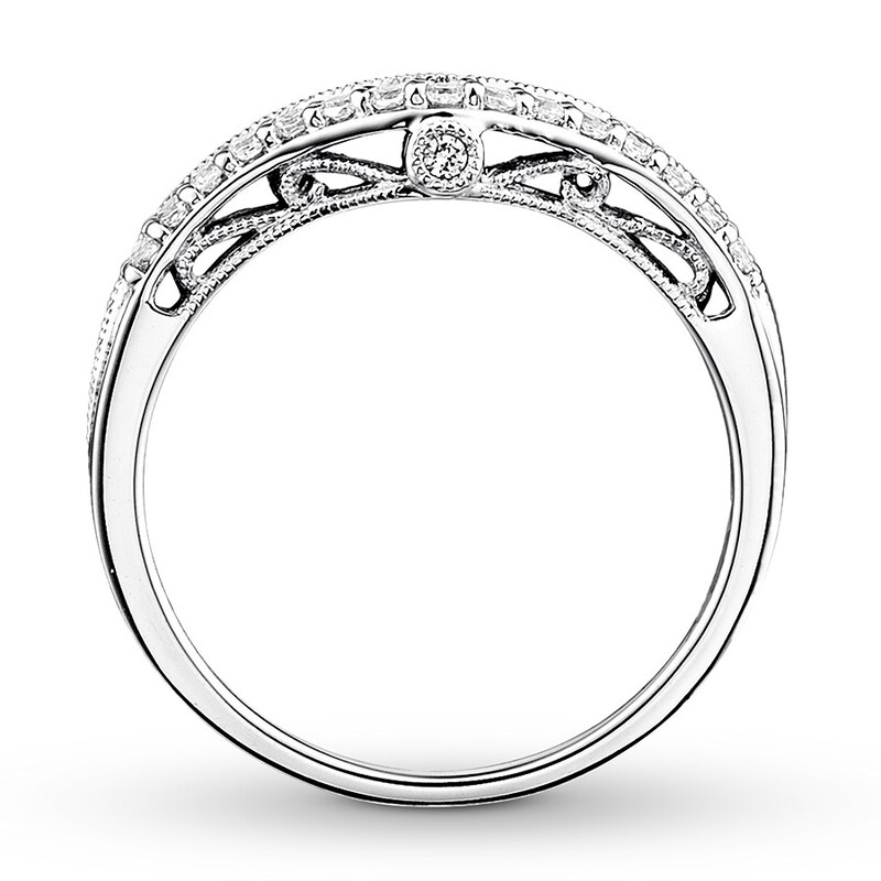 Diamond Contour Ring 1/6 carat tw Round 14K White Gold