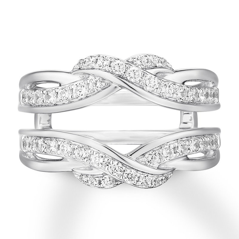 Diamond Enhancer Ring 5/8 carat tw Round-cut 14K White Gold