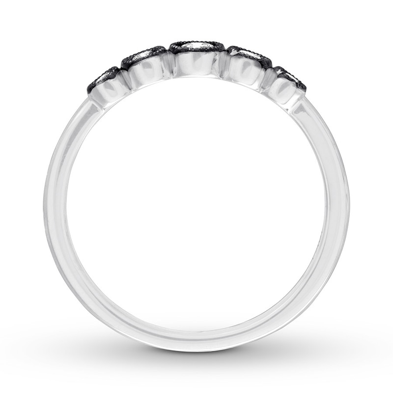 Diamond Anniversary Ring 1/6 ct tw Bezel-set 10K White Gold