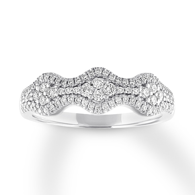 Diamond Anniversary Ring 3/8 ct tw Round 14K White Gold