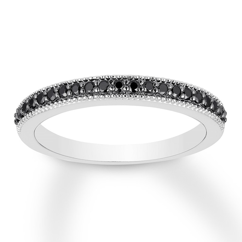 Black Diamond Anniversary Ring 1/5 carat tw 10K White Gold