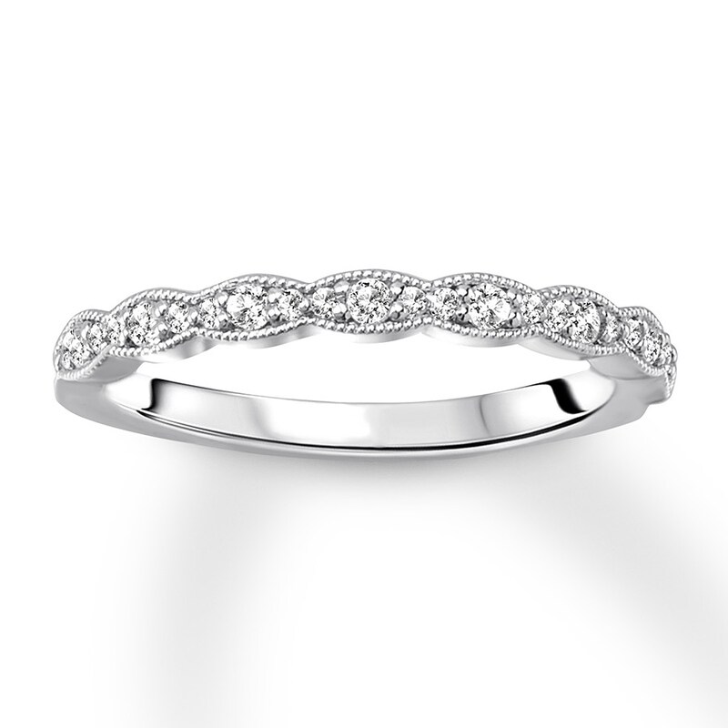 Main Image 1 of Diamond Anniversary Ring 1/6 carat tw Round-cut 14K White Gold