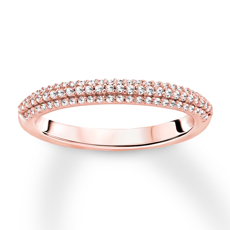 Main Image 1 of Diamond Anniversary Ring 1/4 carat tw Round 14K Rose Gold