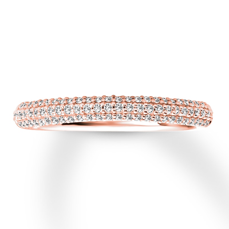 Main Image 4 of Diamond Anniversary Ring 1/4 carat tw Round 14K Rose Gold