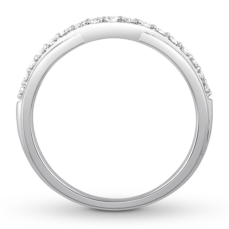 Main Image 2 of Diamond Contour Ring 1/4 carat tw Round 14K White Gold