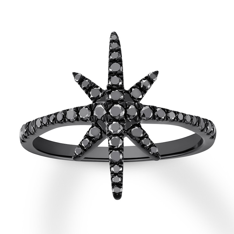 House of Virtruve Black Diamond Ring 3/8 ct tw Sterling Silver