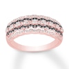 Thumbnail Image 0 of Black & White Diamond Anniversary Ring 3/8 ct tw 10K Rose Gold