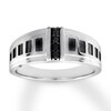 Thumbnail Image 0 of Black Diamond Men's Band 1/8 carat tw 10K White Gold