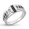 Thumbnail Image 3 of Black Diamond Men's Band 1/8 carat tw 10K White Gold