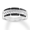 Thumbnail Image 0 of Men's Black Diamond Band 1/3 carat tw 10K White Gold