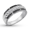 Thumbnail Image 1 of Men's Black Diamond Band 1/3 carat tw 10K White Gold