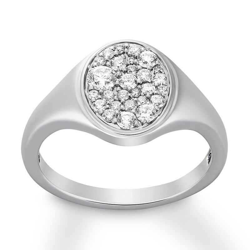 House of Virtruve Signet Ring 1/2 ct tw Diamonds 14K White Gold